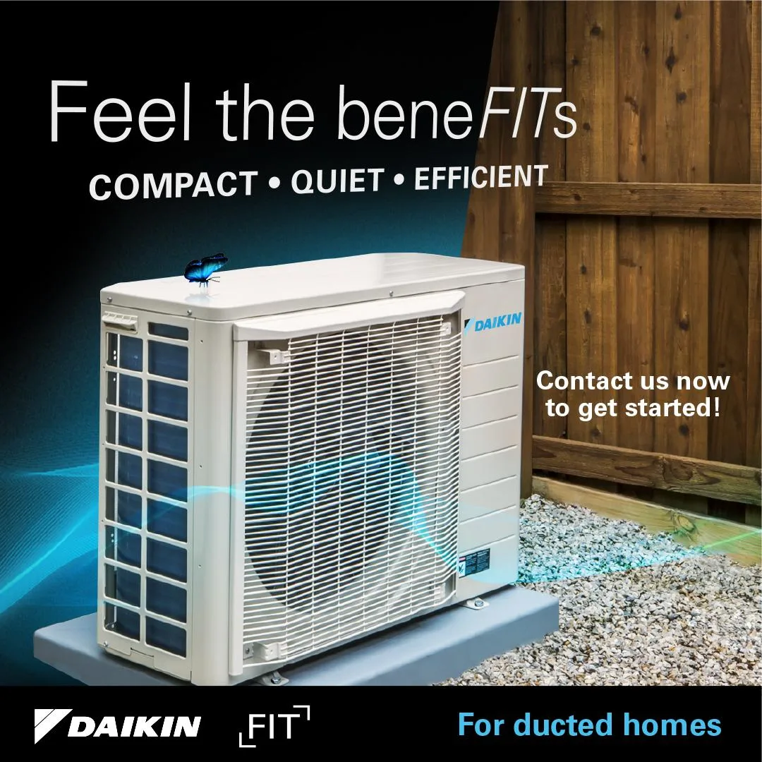Daikin Fit efficiency benefits poster from a Plainfield, IN install