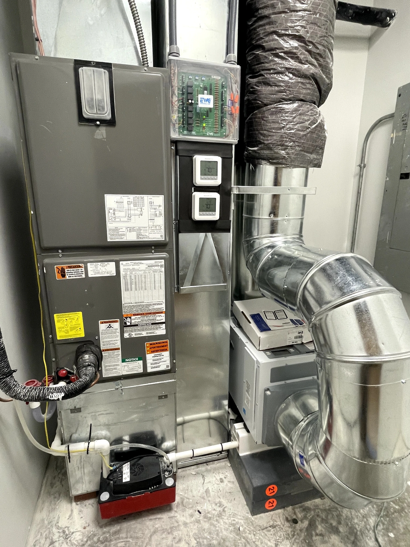 Zoned furnace install with dual thermostats, dampers, and humidifier controls in Plainfield, IN