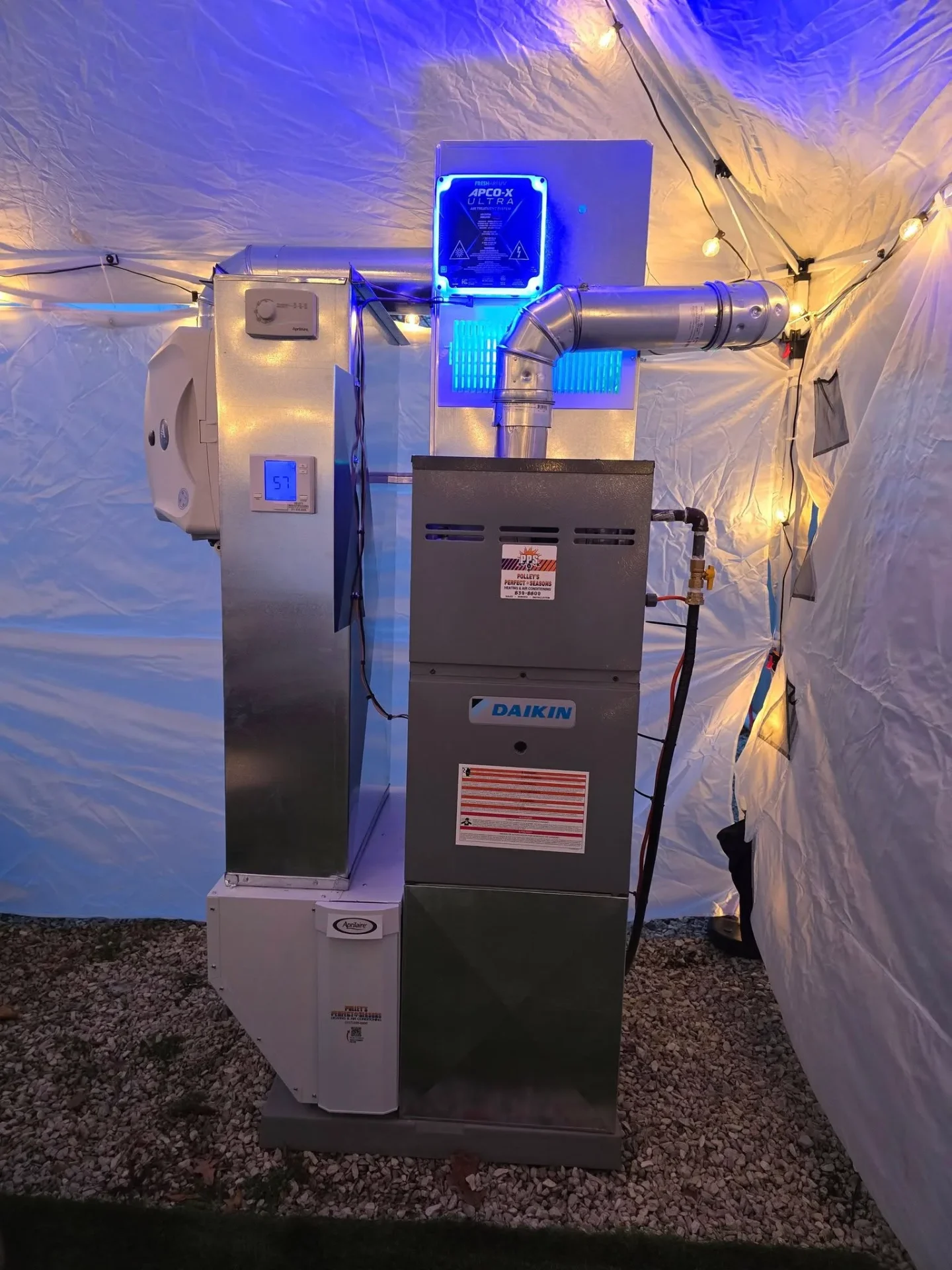 AprilAire APCO UV air purification system installed at the coil in a Plainfield, IN home
