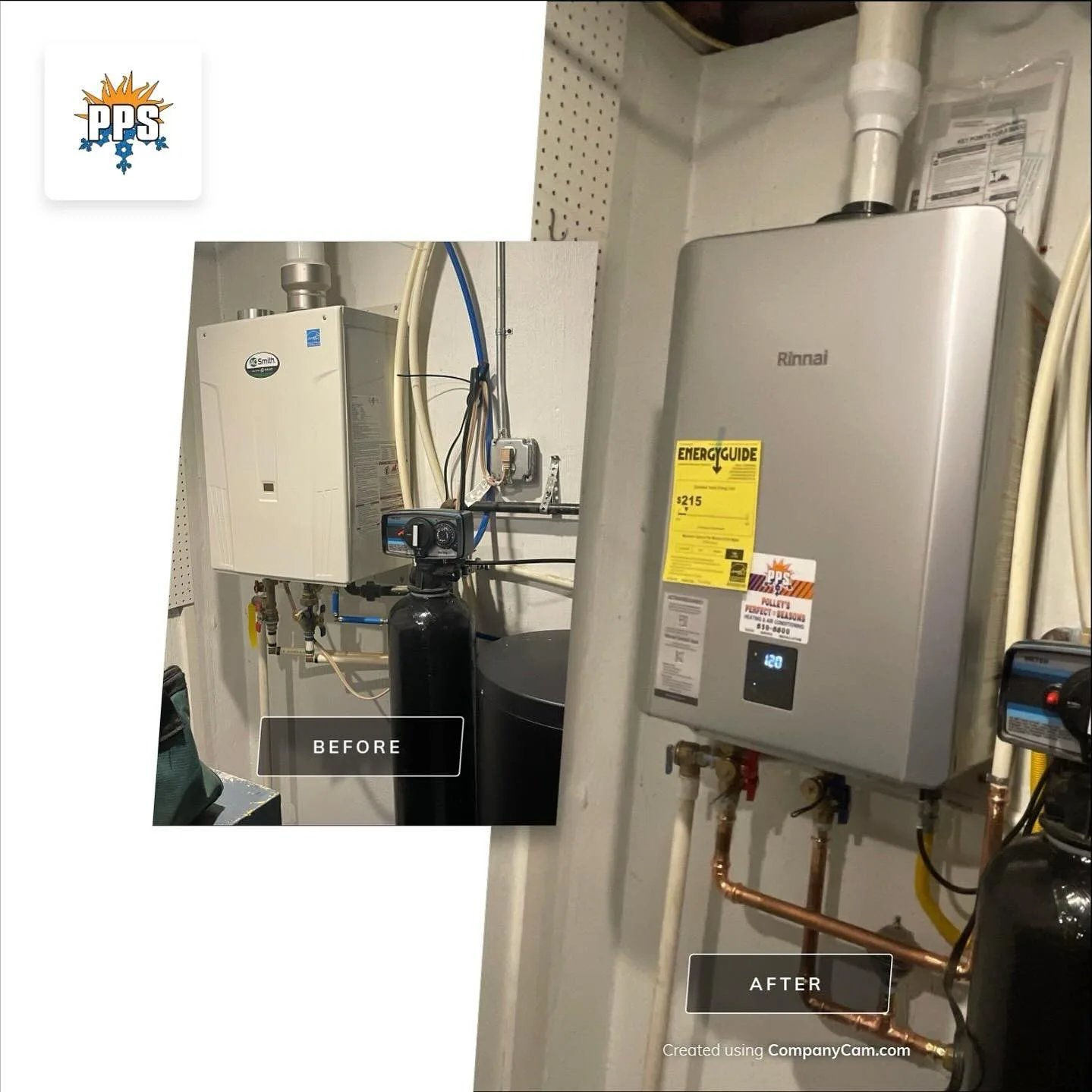 Tank-to-tankless conversion with new code-compliant venting and gas line in a Plainfield, IN home